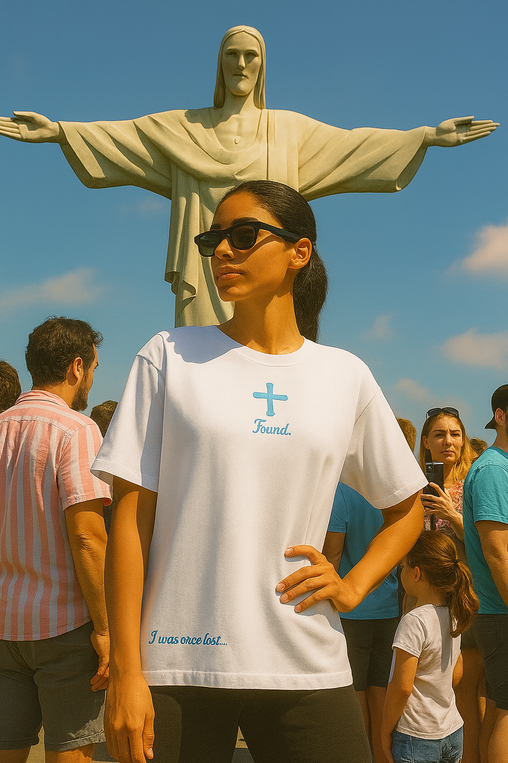 Oversized LB Cross Once Was Lost Tee- Women Sizes
